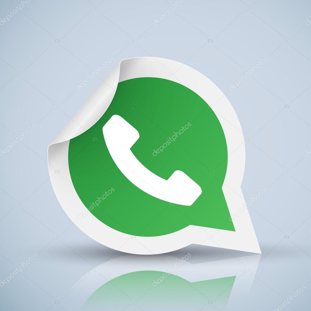 Green phone handset in speech bubble icon