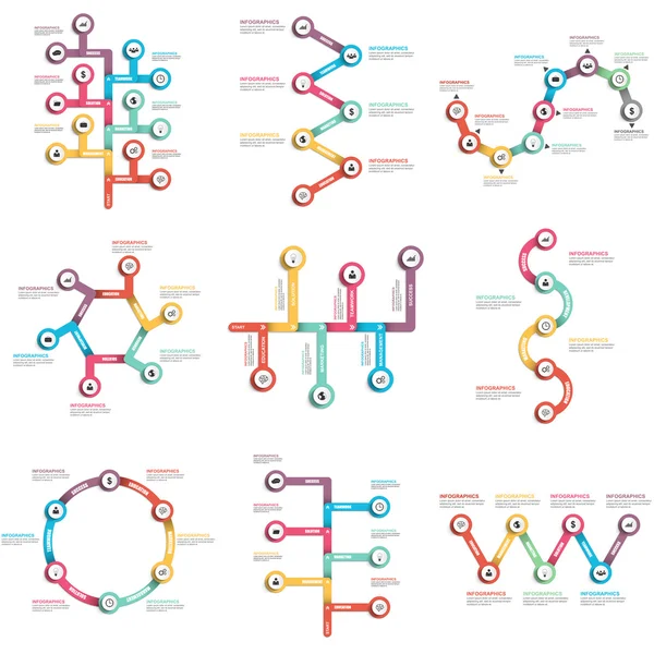 Satz von Infografiken Vektor-Design-Vorlage — Stockvektor