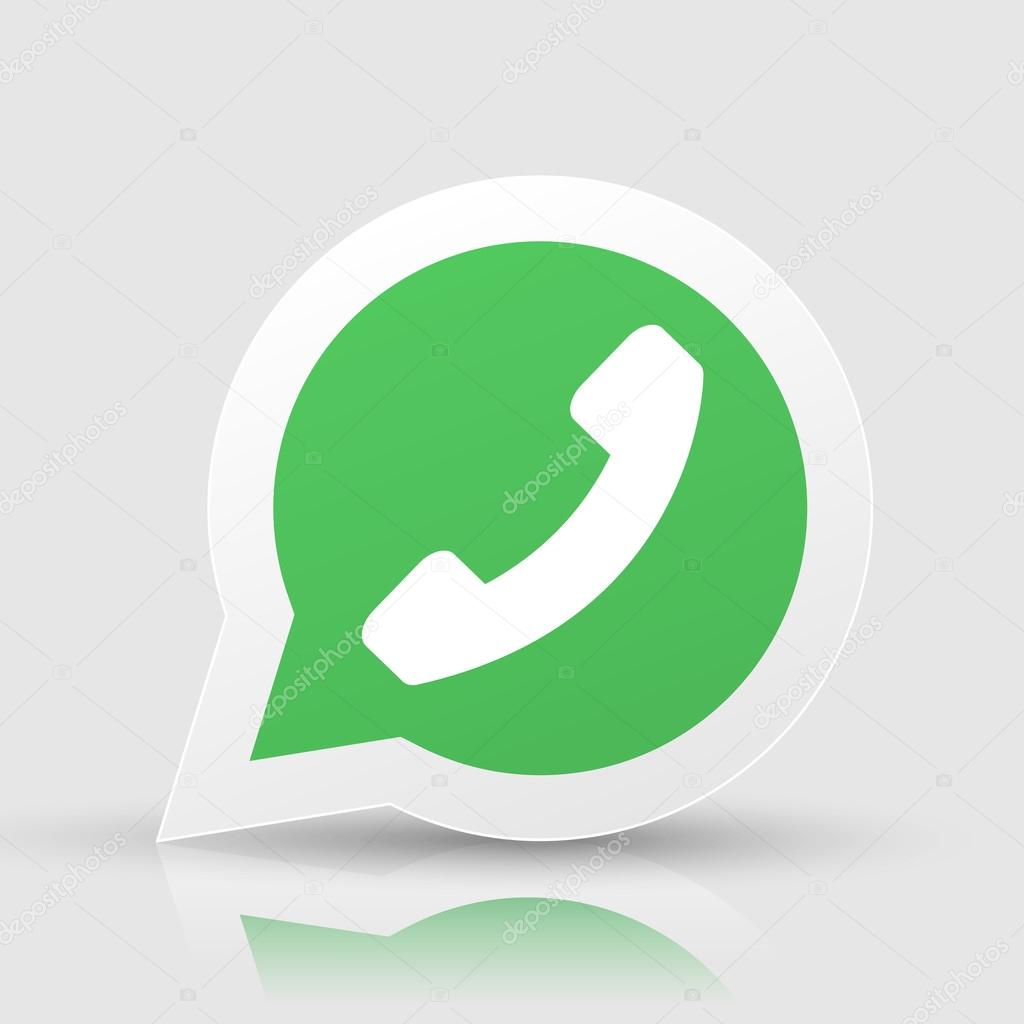 Green phone handset in speech bubble vector icon