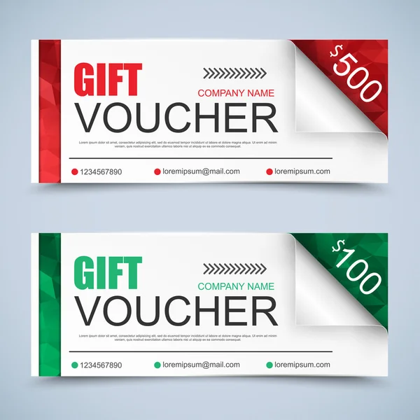 Hediye çeki vektör tasarım şablonu bükülmüş