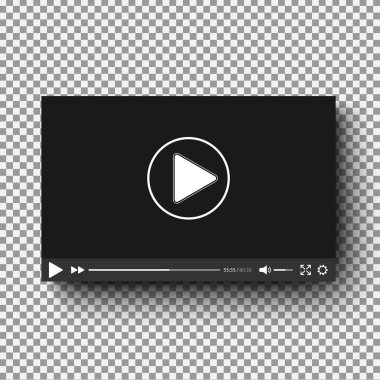 Ekose zemin üzerine gölge ile gerçekçi video oynatıcı