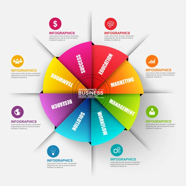 Diagrama de origami de negócios digital 3D abstrato Infográfico — Vetor de Stock