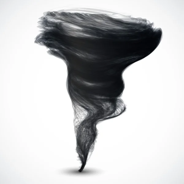 Tornado scuro realistico isolato su sfondo bianco — Vettoriale Stock