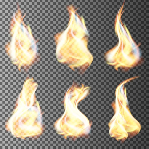 Realistic fire flame vector special effect isolated on transparent