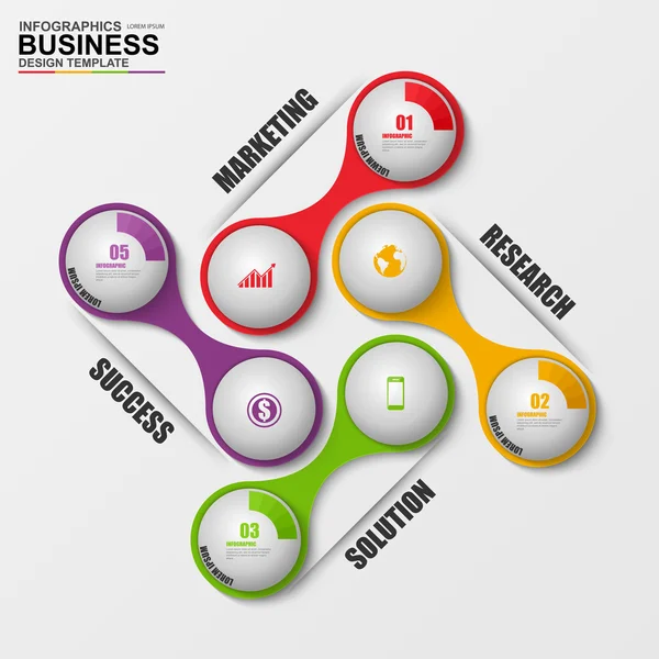 Abstrakte 3D Digital Business Marketing Infografik — Stockvektor