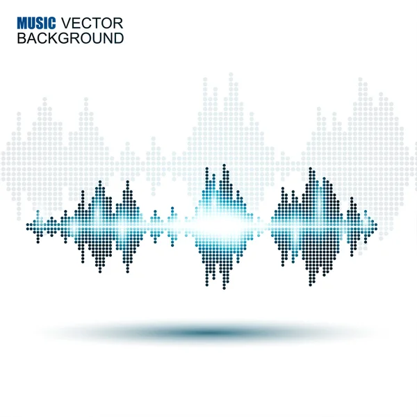 Musique abstraite ondes sonores fond — Image vectorielle