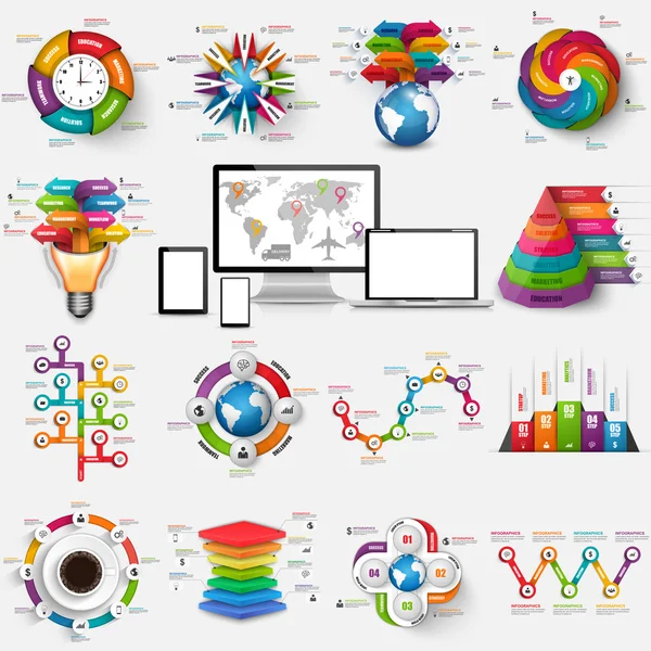 Coleção de modelo de design vetorial infográfico — Vetor de Stock