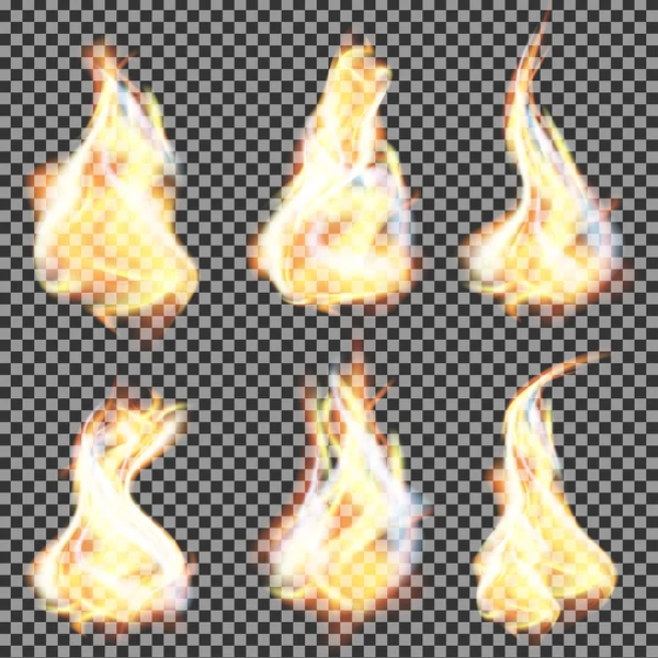 Vecteur réaliste de flammes de feu — Image vectorielle