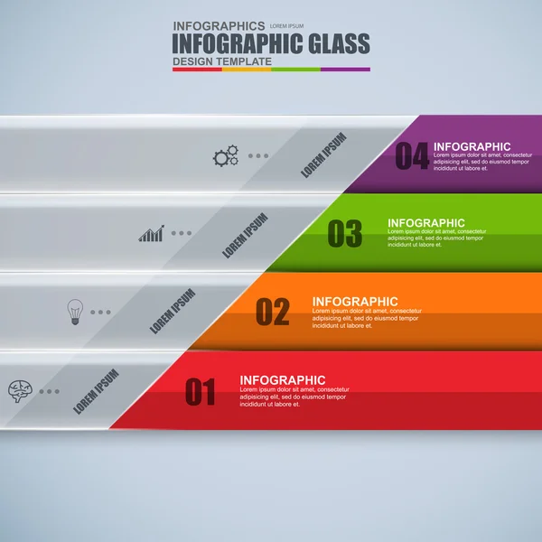 Abstracte 3d digitale zaken glas Infographic — Stockvector