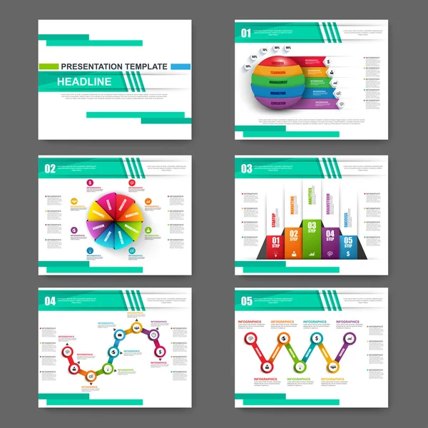 Набор универсальных презентаций Инфографические брошюры — стоковый вектор
