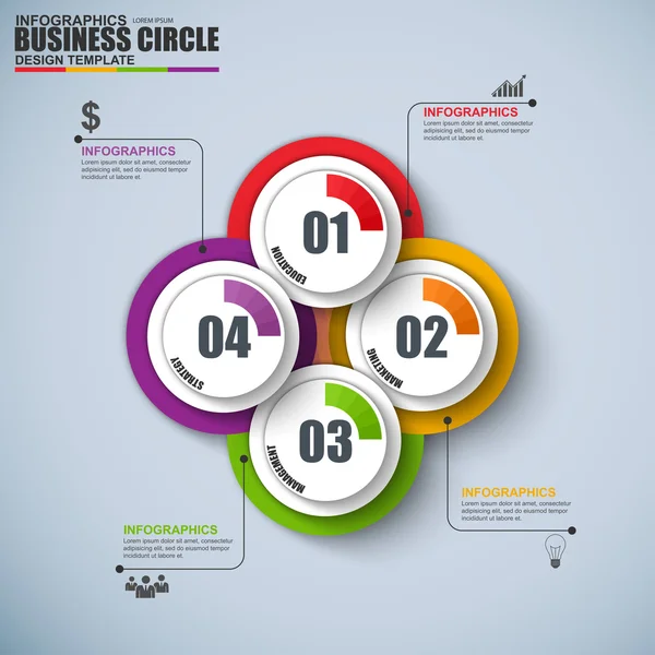 Abstrakt 3d digital cirkel Infographic — Stock vektor