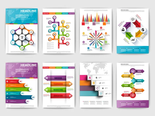 Set of Infographic brohucres. Modern infographic vector elements Vector Graphics