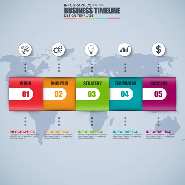 Zeitleiste Infografik-Vektor-Design-Vorlage — Stockvektor