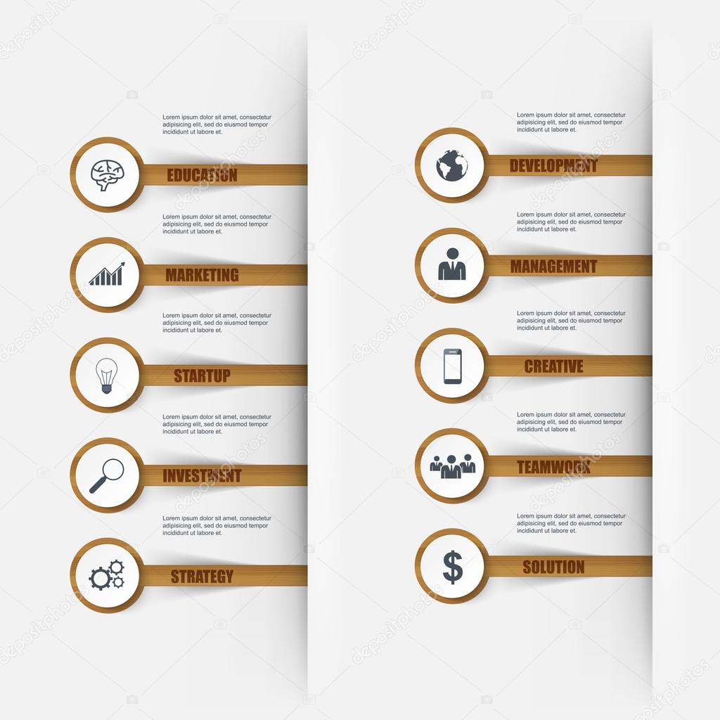 Infographics wooden stick number options