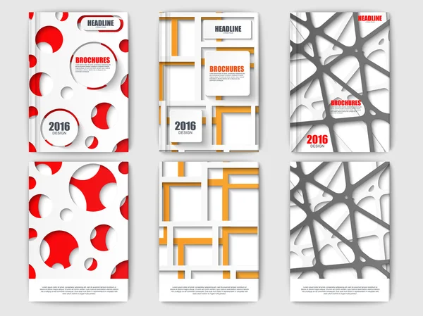 Conjunto de folletos de papel cortado. Elementos vectoriales de onda moderna para web, impresión, revista, volante, folleto, medios de comunicación, visualización de datos, marketing, volante, póster y conceptos de publicidad . — Vector de stock