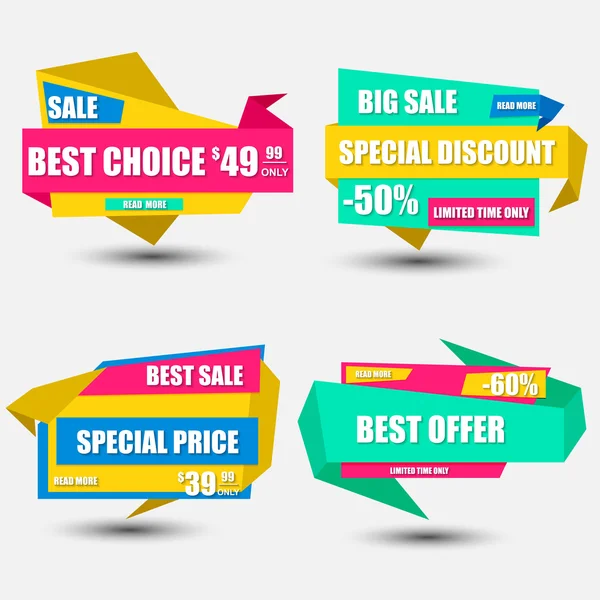 Collection sale paper banner. Sale background. Big sale. Sale tag. Sale poster. Sale vector. Super Sale and special offer, price, discount. Can be used for e-commerce, e-shopping. Vector illustration. — Stock Vector