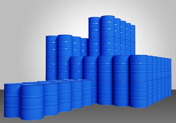 Metal barrels. Barrels for chemistry. Chemical warehouse. Chemical industry. Chemistry. Containers for chemical liquids. Toxic barrels are stored in a warehouse. Warehouse storage system. 3d image