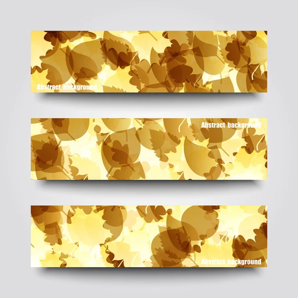 Set of banner templates with autumn background — Stock Vector