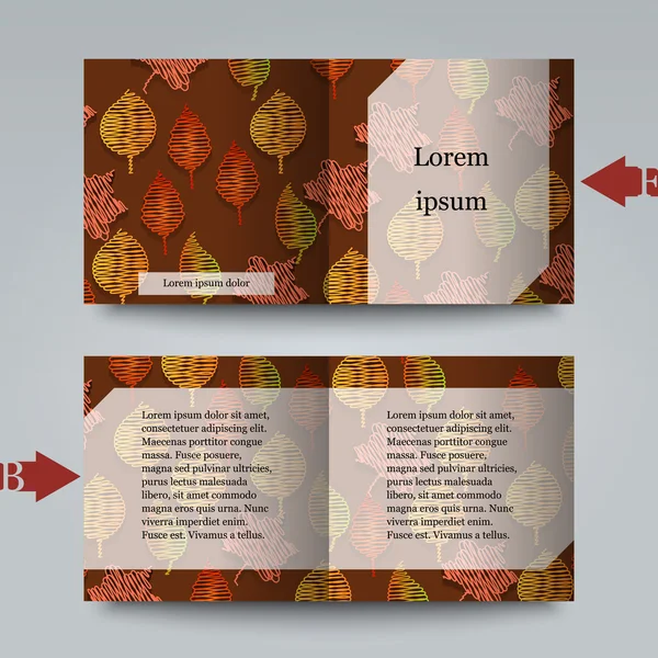 Sonbahar arka plan ile broşür şablonu — Stok Vektör