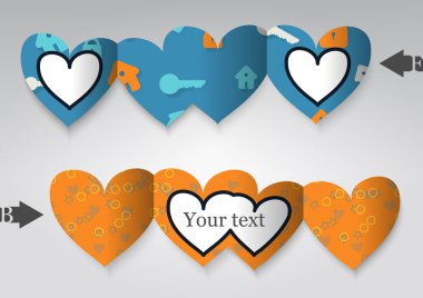 kalp şeklinde şablon tebrik kartı.