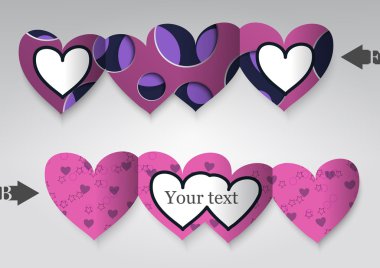 Kalp şeklinde şablon tebrik kartı. Eps10 vektör çizim