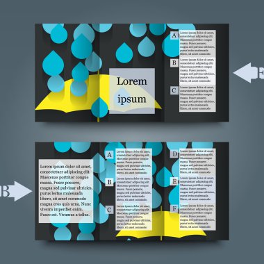 sonbahar arka plan ile broşür şablonu.