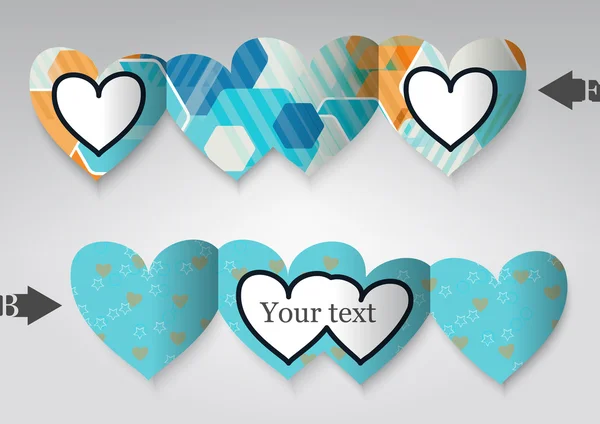 Modèle de carte de vœux en forme de cœur . — Image vectorielle