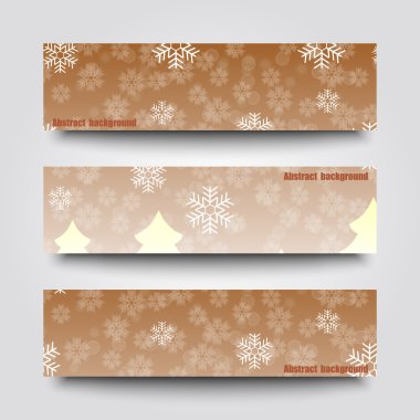 Kış arka plan afiş şablonlar kümesi. 