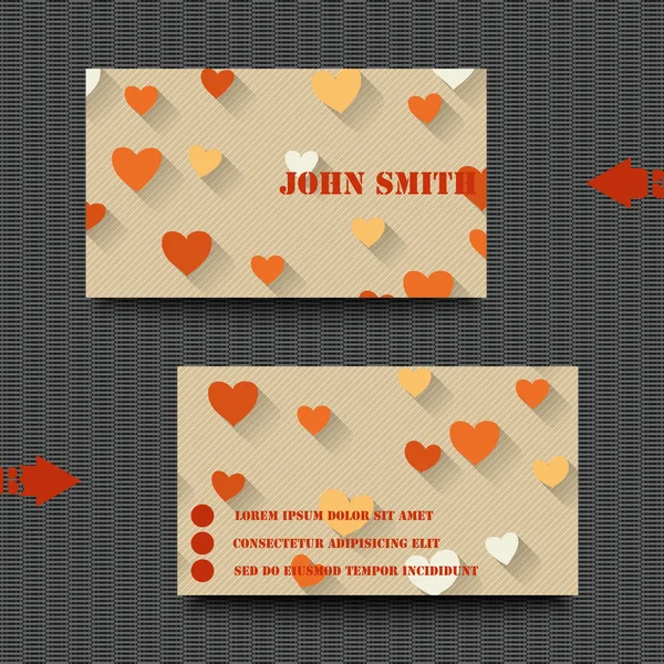Business card template with love background. — Stock Vector