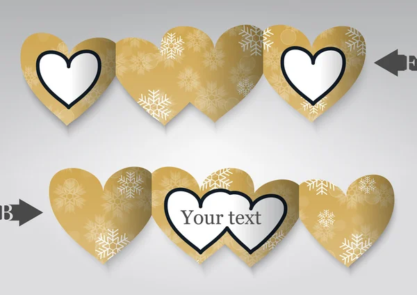 Modèle de carte de vœux en forme de cœur . — Image vectorielle