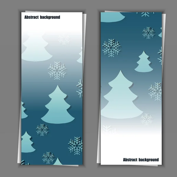 Set of banner templates with winter background. — Stock Vector