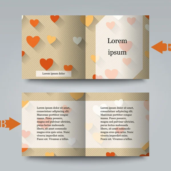 Brochure template with love background. — Stock Vector