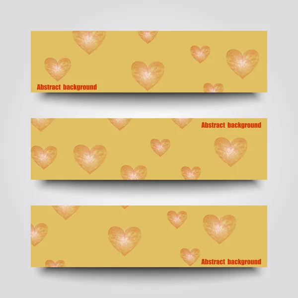 Conjunto de modelos de banner com fundo de amor . — Vetor de Stock