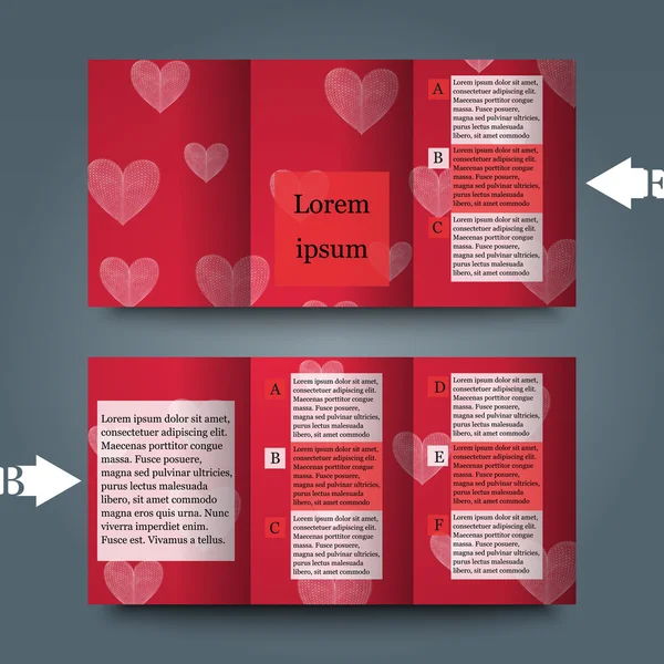 Brochure sjabloon met liefde achtergrond. — Stockvector