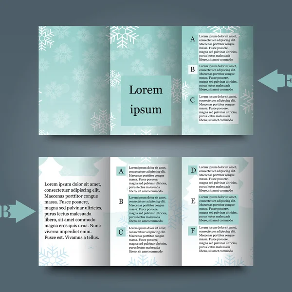 Modèle de brochure avec fond d'hiver . — Image vectorielle