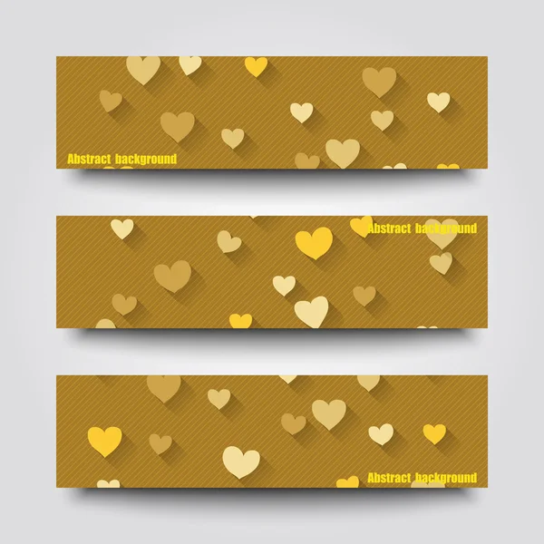 Set di modelli di banner con sfondo amore . — Vettoriale Stock