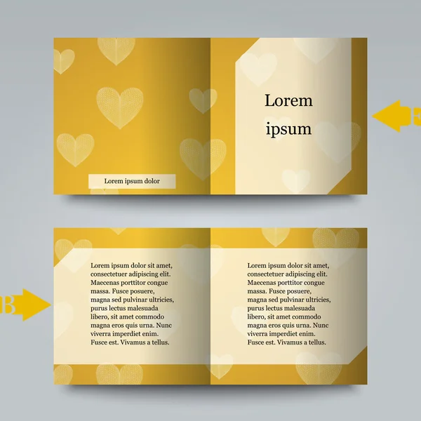 Modèle de brochure avec fond d'amour . — Image vectorielle