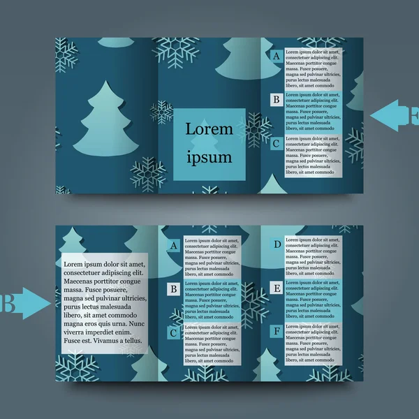 Modèle de brochure avec fond d'hiver . — Image vectorielle