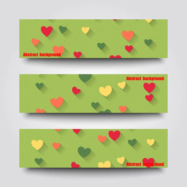 Set of banner templates with love background. — Stock Vector