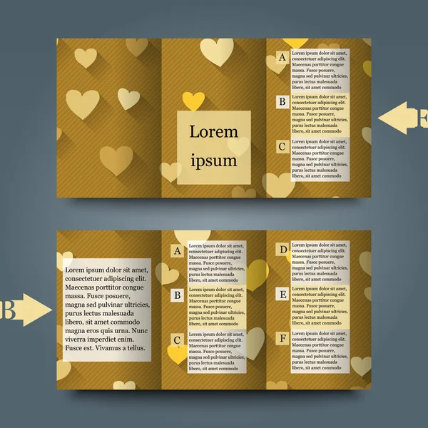 Modèle de brochure avec fond d'amour . — Image vectorielle