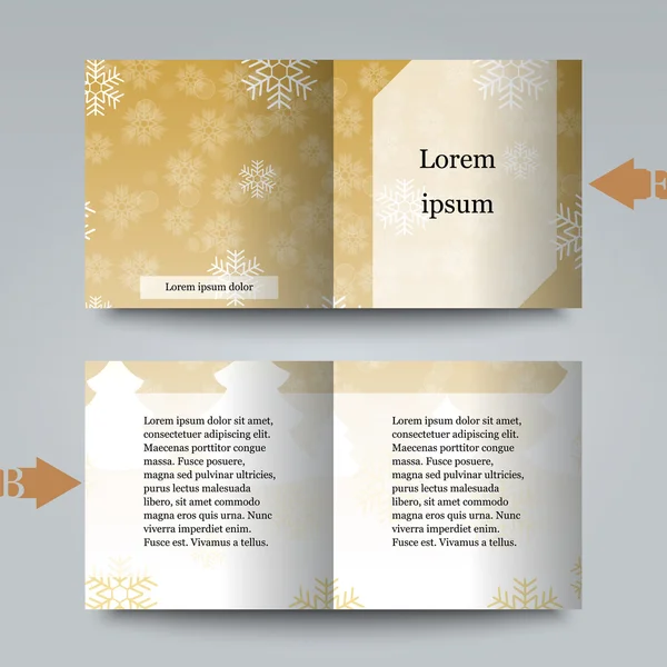 Brochure sjabloon met winter achtergrond. — Stockvector