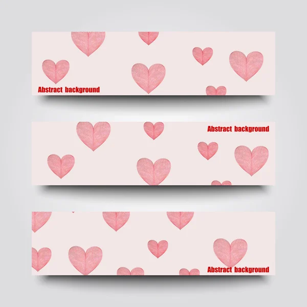 Set of banner templates with love background. — Stock Vector