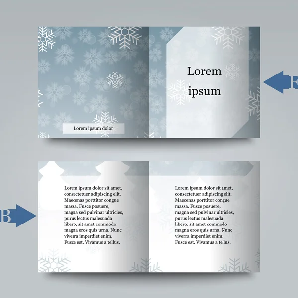 Modèle de brochure avec fond d'hiver . — Image vectorielle