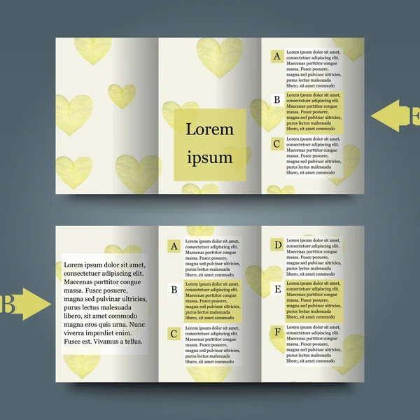 Шаблон брошюры с любовным фоном . — стоковый вектор