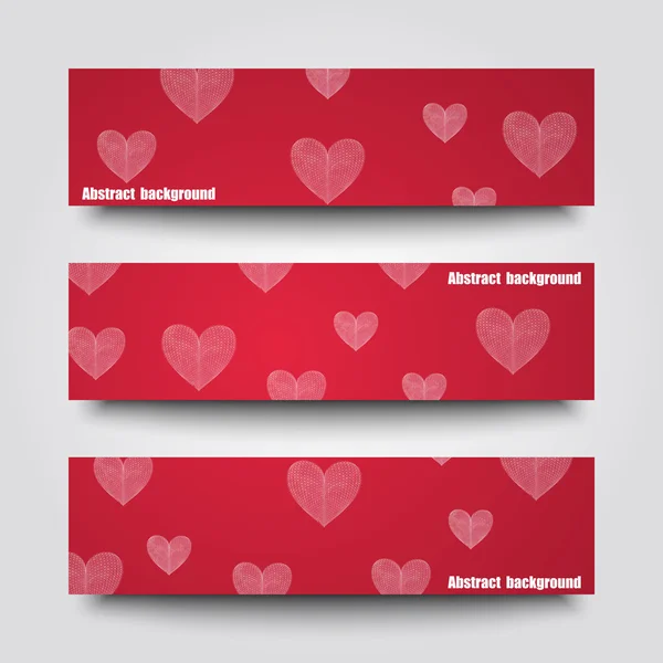 Conjunto de plantillas de banner con fondo de amor . — Vector de stock