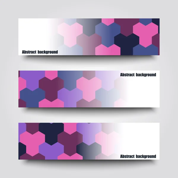 Conjunto de modelos de banner com fundo abstrato . — Vetor de Stock