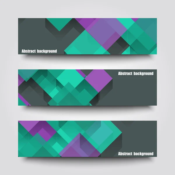 Set banner sjablonen met abstracte achtergrond. — Stockvector