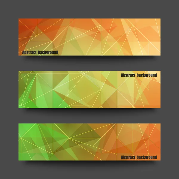 Set banner sjablonen met abstracte achtergrond. — Stockvector