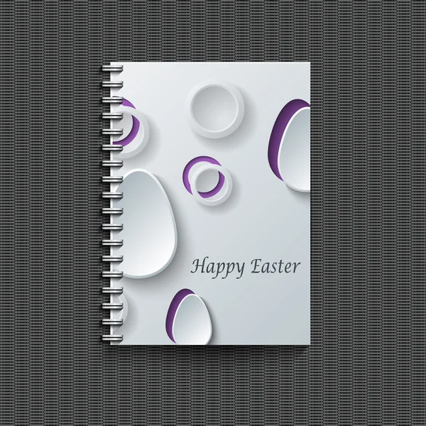 Modèle de bloc-notes avec fond de Pâques . — Image vectorielle