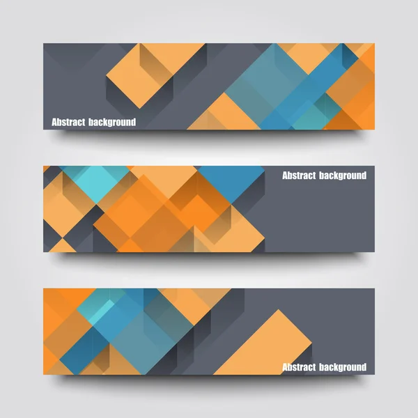 Set banner sjablonen met abstracte achtergrond. — Stockvector